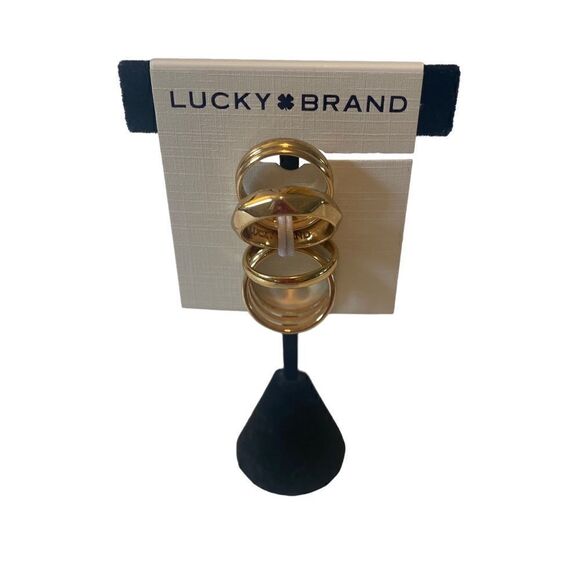 Lucky Brand 5 Gold Toned Ring Set in Ladies Sz. 7 - Picture 1 of 5